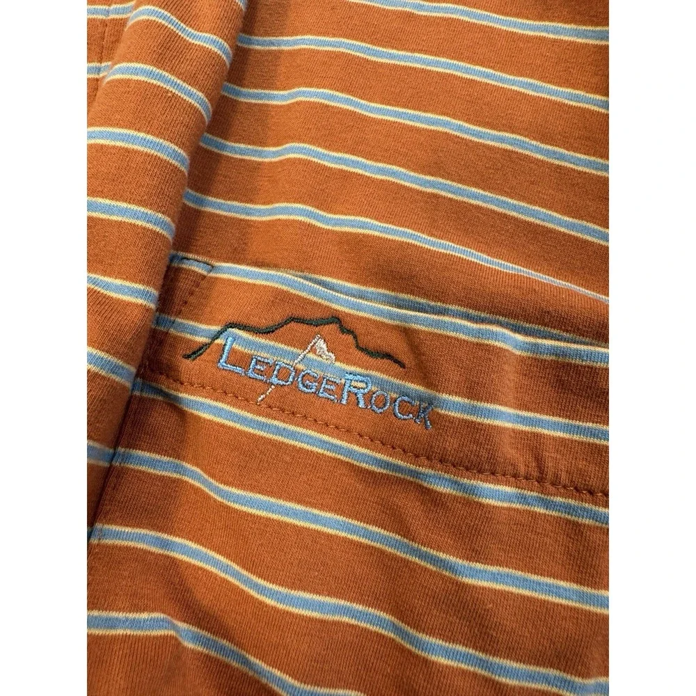 Peter Millar Mountainside Collection Polo Mens XL Orange Blue Ledge Rock Striped